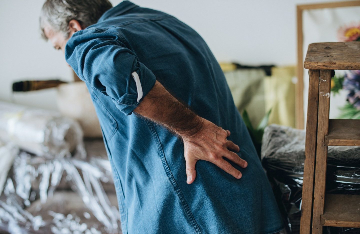 Senior man having back pain